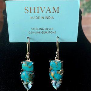 Shivam 925 Sterling Silver Genuine Gemstone Earrings